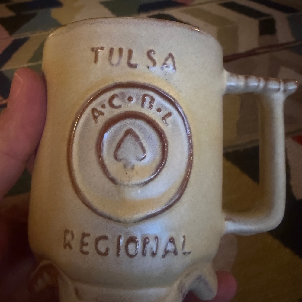 Vintage Frankoma mug “Tulsa Regional ACBL” like new. Collectible